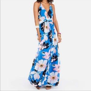 Express Floral Cut Out Maxi Dress